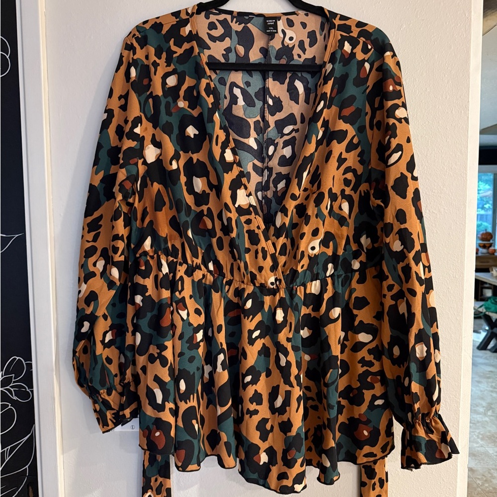 BOGO SHEIN Multicolor Leopard Print Blouse